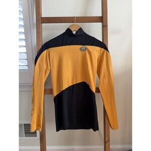Vintage Star Trek Cosplay Shirt Men's Small Gold Next Generation